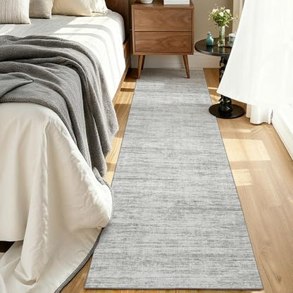 2x5 Washable Runner Rugs，Modern Abstract Rug Runner,Ultra-Thin Kitchen Runner Rug Non-Slip Backing Entryway Runners,Bathroom Carpet for Hallways,Bedroom，Laundry Room - color: Grey, size: 2' x 5' (Runner)
