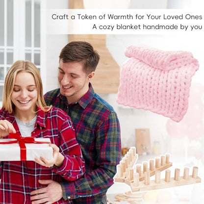 PIRXXIY 65'' Chunky Yarn Blanket Loom, Knitting Loom for Custom Hand Knitting Yarn Chunky, Extra Large Loom for Beginners DIY Craft Enthusiasts