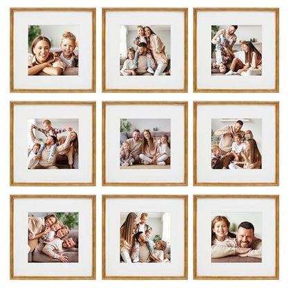 Sheffield Home 9 Piece Gallery Wall Frame Set, 12x12 Inch, Antique Bronze - color: Bronze, size: 12x12 Inch