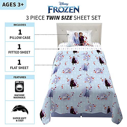 Franco Kids Bedding Super Soft Sheet Set, Twin, Disney Frozen 2 - color: Disney Frozen 2, size: Twin