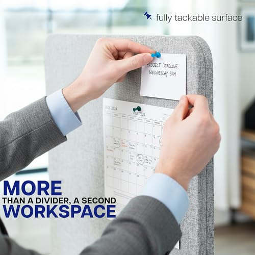 VIVO Gray 60 x 24 inch Privacy Panel, PP-1-V060G-S | Screw-in Sound Absorbing Cubicle Desk Divider, Acoustic Partition - size: 59"