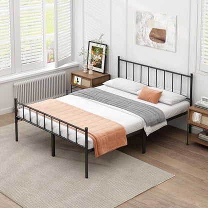 DIIYIV Full Metal Bed Frame,Steel Slat Support,Noise Free,Easy Assembly | Full Size Bed,Mattress Foundation,Underbed Storage,No Box Spring Needed - size: Full