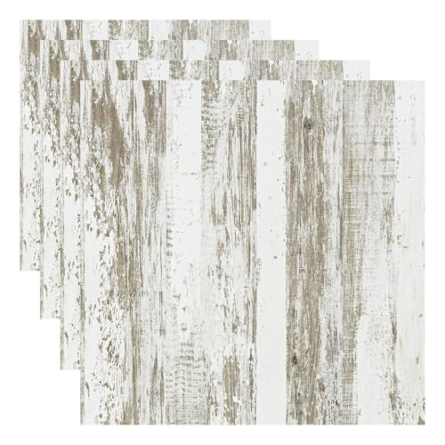 WENMER White and Brown Rustic Wood Grain Wallpaper, 17.3" x 118", 14.1 sq.ft. Peel and Stick, Waterproof, Multi-Surface Use (Pack of 4) - size: 17.3" x 118" (Pack of 4)