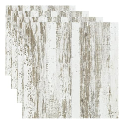 WENMER White and Brown Rustic Wood Grain Wallpaper, 17.3" x 118", 14.1 sq.ft. Peel and Stick, Waterproof, Multi-Surface Use (Pack of 4) - size: 17.3" x 118" (Pack of 4)