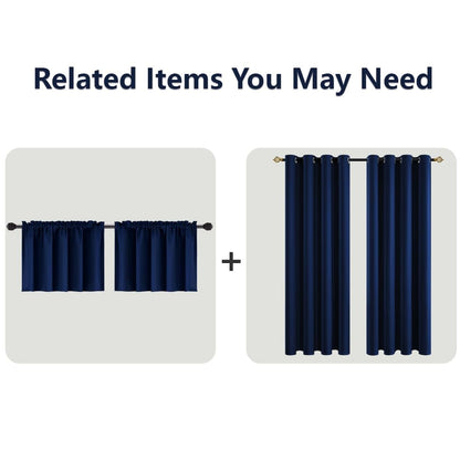Mrs.Naturall Bathroom Curtains Window,Blackout Kids Curtains for Boys Bedroom,Dark Navy Blue,45 Inch Length,Set of 2 Panels - color: Navy Blue, size: 34"W x 45"L (Pack of 2)