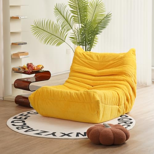 N&V Fireside Chair, Mid Century Armless Floor Sofa, Soft Premium Corduroy Floor Lounge, Foam Sofa Accent Chair for Living Room Bedroom and Office, Tuscany - color: Tuscany