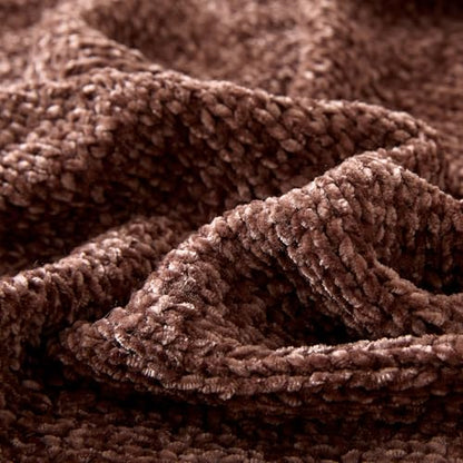 Amazon Basics Chunky Chenille Knit Throw Blanket for Couch, Bed and Sofa, Soft and Warm Lightweight Jersey, 50"×60", Brown - color: Brown, size: 50×60in.