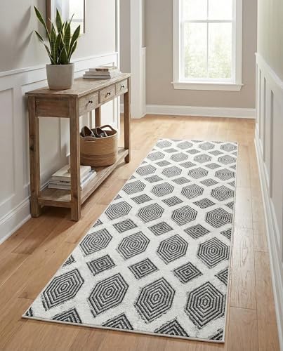 Rugs.com - Sabrina Soto Casa Rug – 12 Ft Runner Black Cotton Textured Rug – Modern Geometric Design for Hallways, Entryways, and Bedrooms - color: Black, size: 2'7" x 12' (Runner)
