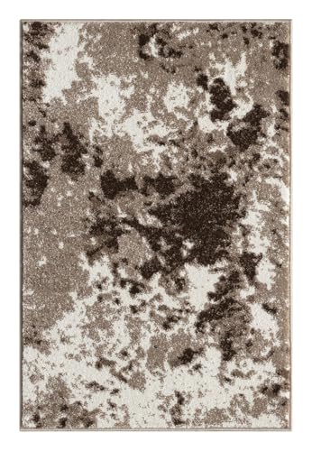 Keen Home Design Throw Rugs - 24"x36" Non-Shedding, Thick Pile Abstract Rugs for Kitchen, Living Room, Bedroom, Dining Room, Entryway - Size: 2' x 3', Skies Beige - color: Skies Beige, size: 2' x 3' (Rectangular)