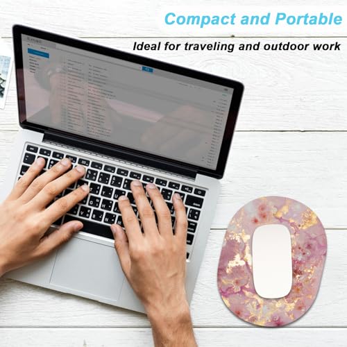 Rimilak Small Mouse Pad 6 x 8 Inch, Irregular Mini Mousepad, Gold Marble | Non-Slip Rubber Base, Waterproof Compact Mouse Mat for Laptop Computer Wireless Mouse Keyboard Home Office Travel - color: Gold Pink Marble, size: 8L x 6W inches