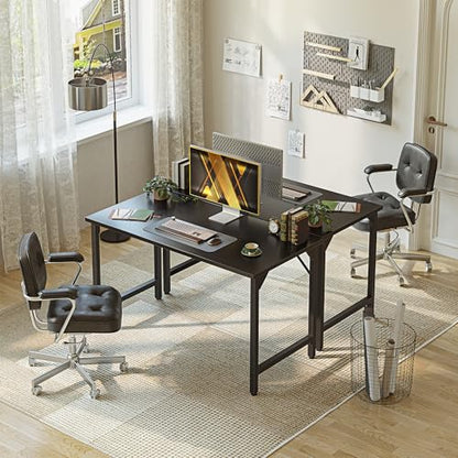 Grandder 32 inch Computer Desk, Small Home Office Desk Study Writing Kid Table for Small Spaces, Simple PC Gaming Desk, Adjustable Feet, Black - color: Black, size: 32 Inch