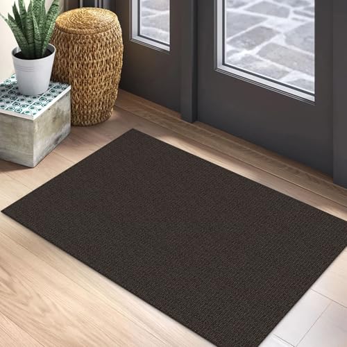 Washable Entryway Rug, Non Slip Doormat, 2x3 Ft, Taupe/Coffee | Washable Braided Small Area Rug, Non Slip Rubber Dot Backed, For Kitchen, Foyer, Front Door, Porch, Bathroom, Bedroom - color: Taupe/Coffee, size: 2' x 3' (Rectangular)