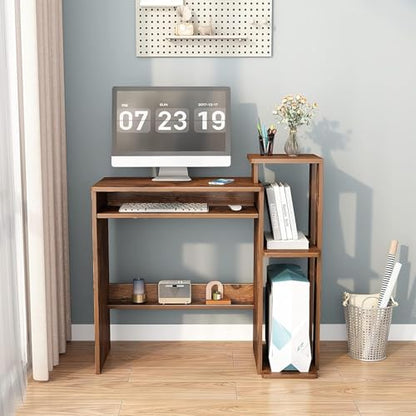 ALISENED Computer Desk with Storage Shelves, Home Office Desk with Monitor Stand, Small Writing Desk Table with Keyboard Tray,Study Table with CPU Stand for Small Spaces (35"-Rusitc Brown) - color: 35"-rusitc Brown