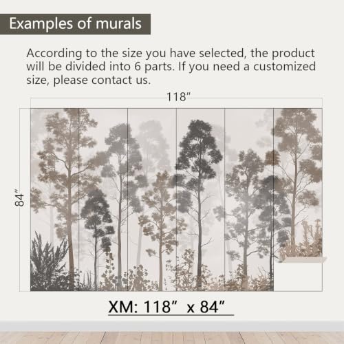 AFZEVEB-Tropical Jungle Peel and Stick Wallpaper Trees Walls Mural - color: X807, size: 118" x 84"