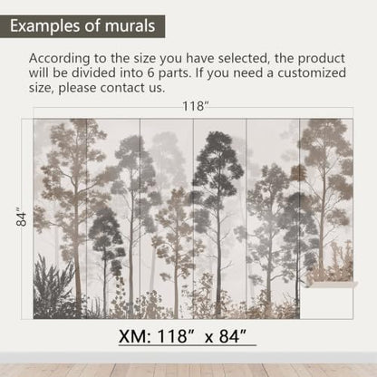 AFZEVEB-Tropical Jungle Peel and Stick Wallpaper Trees Walls Mural - color: X807, size: 118" x 84"