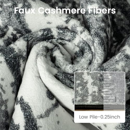 2x6 Hallway Runner Rug Washable Non-Slip Black White Low Pile Rugs | Stain Resistant, Soft Faux Wool, Abstract Pattern for Kitchen Walkway, Laundry Room, Entryway, Hallways - color: Black White, size: 2' x 6'(24''x72'')
