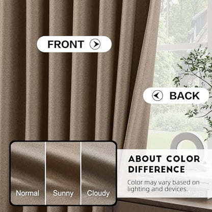 Brown 90 Inches Linen Curtains Double Blackout Pinch Pleated Drapes for Traverse Rods Thermal Insulated Room Divider Drapes Easy Hanging 60" W x 90" L 1 Panel - color: Brown, size: 60"W x 90"L (Pack of 1)