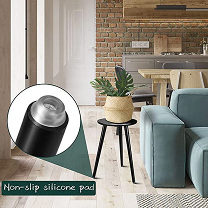 Indoor Plant Stand, Modern Plant Table 16.5" Tall Wood Mid Century Flower Holder Small Round Side End Table - color: Black, size: 16.5"
