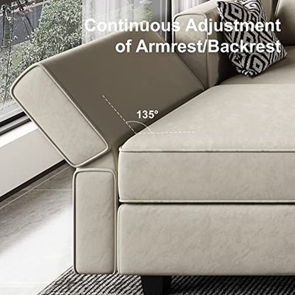 Belffin Modular Sectional Sofa with Double Chaise Velvet U Shaped Sofa Reversible Sectional Couch with Storage Grey - color: Grey, size: U Shape Sofa