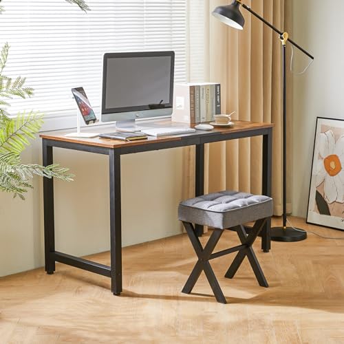 IBUYKE Square Makeup Stool with X-Leg, Linen Vanity Chair, Dark Gray LG-70G | Footrest Ottoman Seat Multi-Use Small Side Table Bedroom Living Room - color: Dark Grey, size: 17.72"-Linen