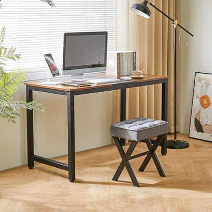 IBUYKE Square Makeup Stool with X-Leg, Linen Vanity Chair, Dark Gray LG-70G | Footrest Ottoman Seat Multi-Use Small Side Table Bedroom Living Room - color: Dark Grey, size: 17.72"-Linen