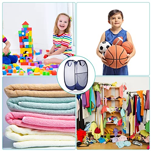 Gejoy 16 Pcs Mesh Pop up Laundry Hamper Bulk Collapsible Laundry Basket Large Foldable Clothes Hamper with Handles Ideal for Kids Adults, College Dorm, Travel, Hotel, 14. 1 x 22. 8 Inch