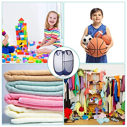 Gejoy 16 Pcs Mesh Pop up Laundry Hamper Bulk Collapsible Laundry Basket Large Foldable Clothes Hamper with Handles Ideal for Kids Adults, College Dorm, Travel, Hotel, 14. 1 x 22. 8 Inch