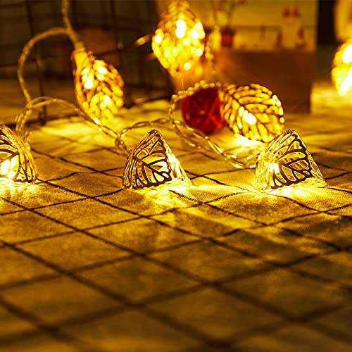 40 LED Leaf String Lights Battery Operated 20FT Leaf Fairy Lights for Patio Garden, Little Star String Lights for Wedding, Party, Home Decoration