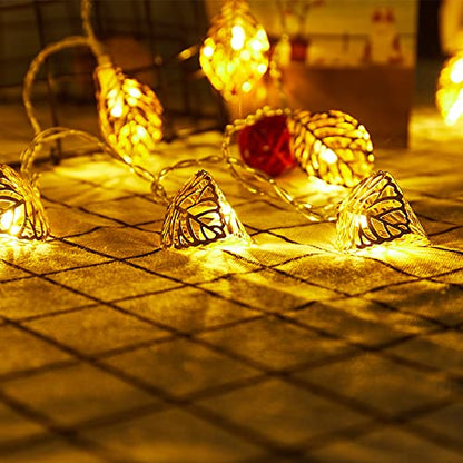 40 LED Leaf String Lights Battery Operated 20FT Leaf Fairy Lights for Patio Garden, Little Star String Lights for Wedding, Party, Home Decoration