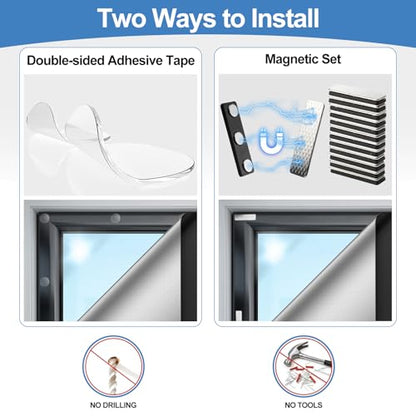 100% Magnetic Black Out Window Cover 39" x 58" Blackout Blinds No Drill, Portable Black Out Shades Blackout Curtains for Bedroom,RV,Nursery,Media Room with Strong Magnets - color: 39" X 58"