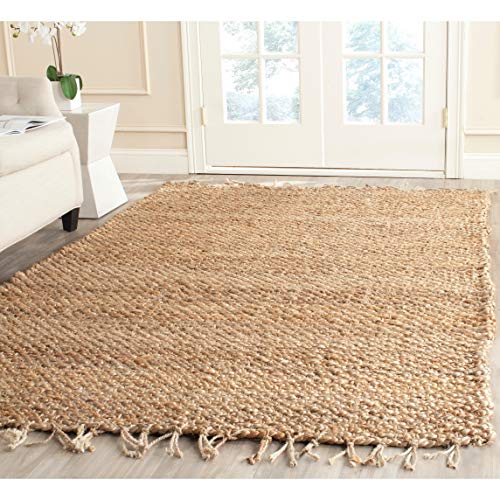 SAFAVIEH Area Rug 8x10 - Natural Fiber Collection - Large - Natural, Handmade Jute, Farmhouse Style, Ideal for Living Room, Bedroom, Dining Space (NF733A) - size: 8' x 10' (Rectangular)