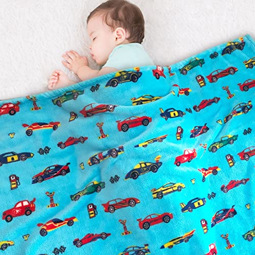 Lukeight Toddler Blanket for Boys and Girls, Plush and Thick Car Blanket Birthday Gifts for Toddler and Baby (Race Cars, 30x40 Inches) - color: Cartoon Cars, size: 30 in x 40 in