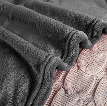 TASTHROW Large Flannel Fleece Throw Blanket, 50×70 Inch - Grey | Cozy Lightweight Thick Blanket - All Seasons Suitable for Women, Men and Kids (Two Pack) - color: Grey, size: Two Pack 50"x70"