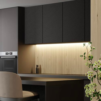 Maxxima 48 in. Hardwired LED Under Cabinet Strip Light, 1840 Lumens, 3000K | Warm White, Kitchen and Living Room 120V White Cove Lighting, No Power Supply Needed - size: 48 Inch
