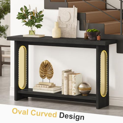 Black Entryway Table, 55‘’ Narrow Wood Console Table Entrance Tables for Front Door Sofa Tables for Entryway, Living Room
