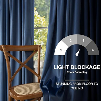 Navy Blue Velvet Curtains 72 Inch Long 2 Panels Moody Vira Thermal Insulated Room Darkening Window Shades Soundproof Dark Out Curtain for Living Room Dining Office Kids Children Boys Bedroom 72 Length - color: Navy Blue, size: 52"W x 72"L (Pack of 2)