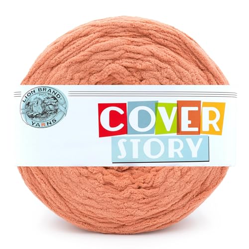 Lion Brand Yarn, Cover Story Blanket Yarn, Ember, Orange, 1 Pack | Soft Super Bulky Thick Blanket Crochet & Knit Fiber for Chunky Afghans, Plush Amigurumi Stuffed Animals, Pillows - color: Ember