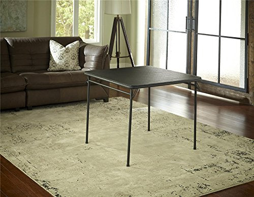 COSCO 34" Square Vinyl Top Folding Card Table, Black - color: Black