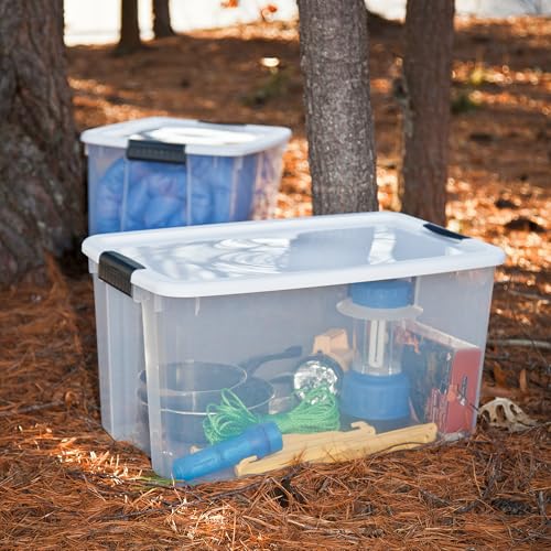 Sterilite 4 Pack Ultra Latching Box, Storage Bins with Lids, Clear Plastic, 70 Quart - Heavy-Duty Organizing Containers for Closet, Bathroom, and Office - size: 70 Quart