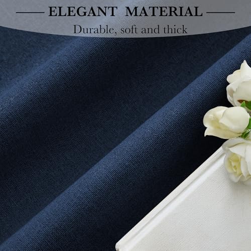 RYB HOME Navy Blue 100% Blackout Sliding Door Curtains 60 Wide 84 Long | Single Panel, Linen Blackout Drape, Bedroom Apartment Closet, Room Divider, Privacy Protection, Thermal Insulated, W60 x L84 - color: Navy Blue, size: 60"W x 84"L (Pack of 1)