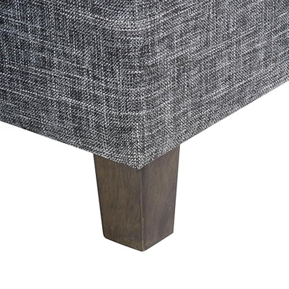 HomePop 18" Classic Square Storage Ottoman - Slate Grey - color: Slate Grey