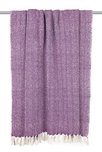 DII Chevron Throw Collection Handloomed Cotton, 50x60, Eggplant - color: Eggplant, size: 50x60"