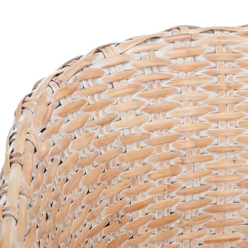 Safavieh Home Omni 18-inch Natural White Wash Rattan Barrel Chair - color: Natural White Wash / White