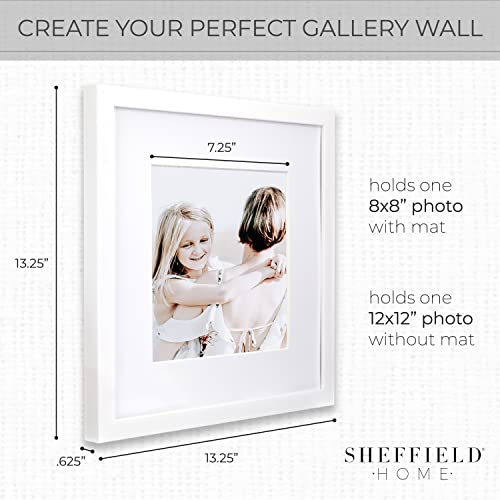 Sheffield Home 9 Piece Gallery Wall Frame Set, 12x12 Inch, White - color: White, size: 12x12 Inch