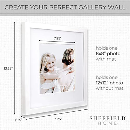 Sheffield Home 9 Piece Gallery Wall Frame Set, 12x12 Inch, White - color: White, size: 12x12 Inch