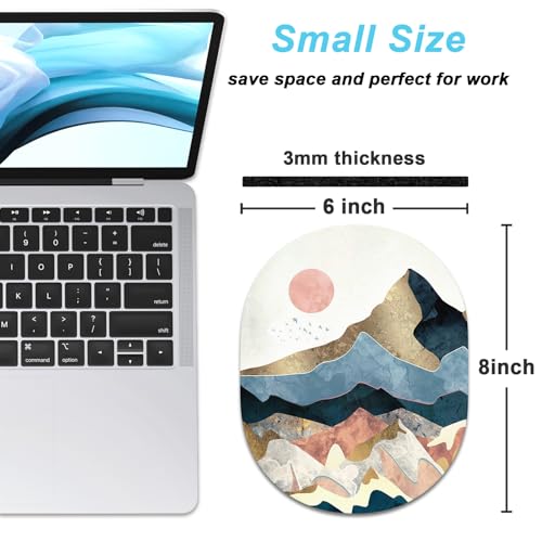 Rimilak Small Mouse Pad 6 x 8 Inch, Irregular Mini Mousepad, Ink Sunrise | Non-Slip Rubber Base, Waterproof Compact Mouse Mat for Laptop Computer Wireless Mouse Keyboard Home Office Travel - color: Ink Sunrise, size: 8L x 6W inches
