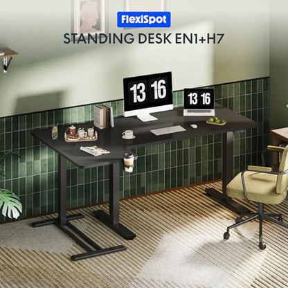 FLEXISPOT 32''Adjustable C Table Gas Spring Mobile Side End Table | Adjustable C table with Wheels, Bedside table for sofa and couch. Laptop Rolling Cart TV Tray, 31.5" W x 17.7" D,Black - color: Black, size: 32x18