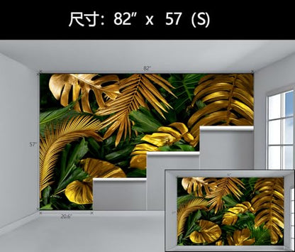 Gold Tropical Palm Leaf Peel and Stick Wallpaper Mural for Bedroom | 82"x57" - color: W-042, size: 82" x 57"