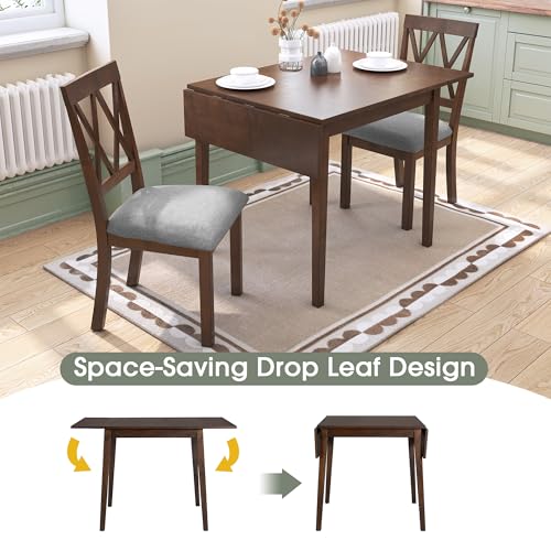 Merax Wooden 29"- 45" Extendable Rectangular Dining Table with Drop Leaf,Space Saving, Easy Assemble Brown