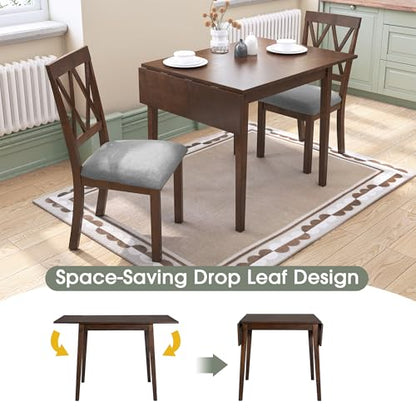 Merax Wooden 29"- 45" Extendable Rectangular Dining Table with Drop Leaf,Space Saving, Easy Assemble Brown